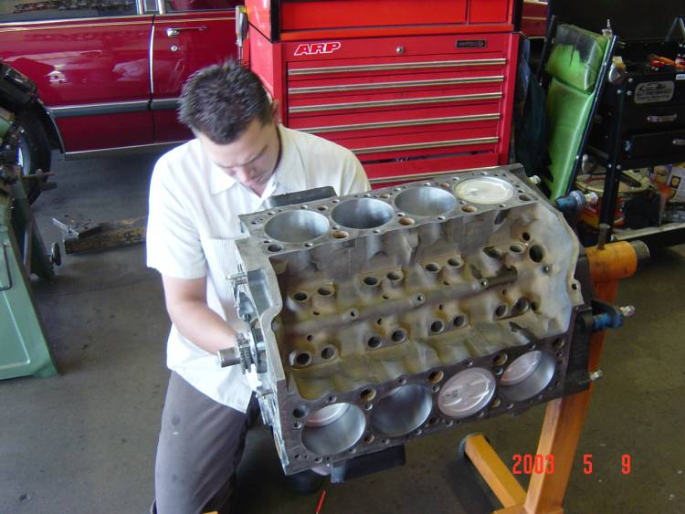 Jim checking the LT1 motor before continuing
